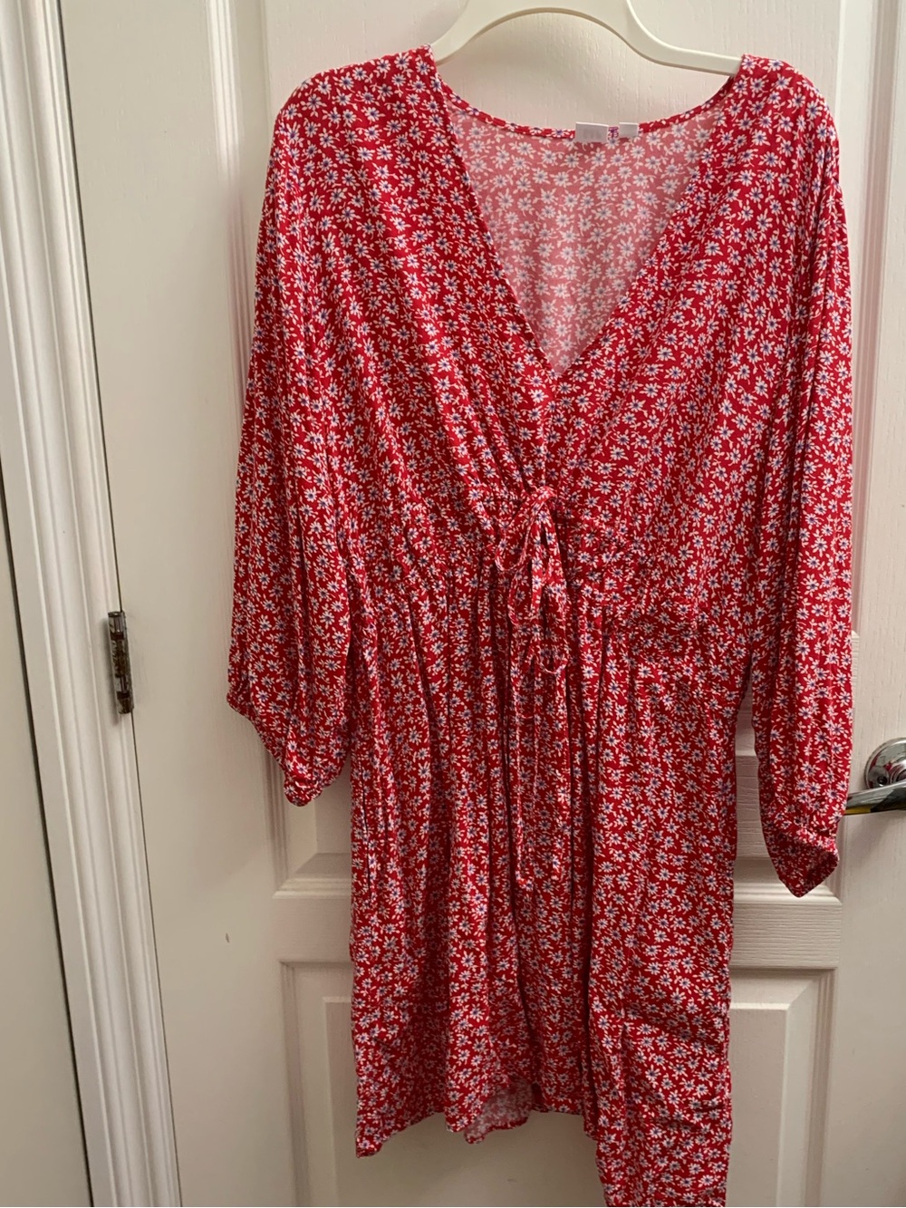 GAP Red Floral Tie-Front Mini Dress